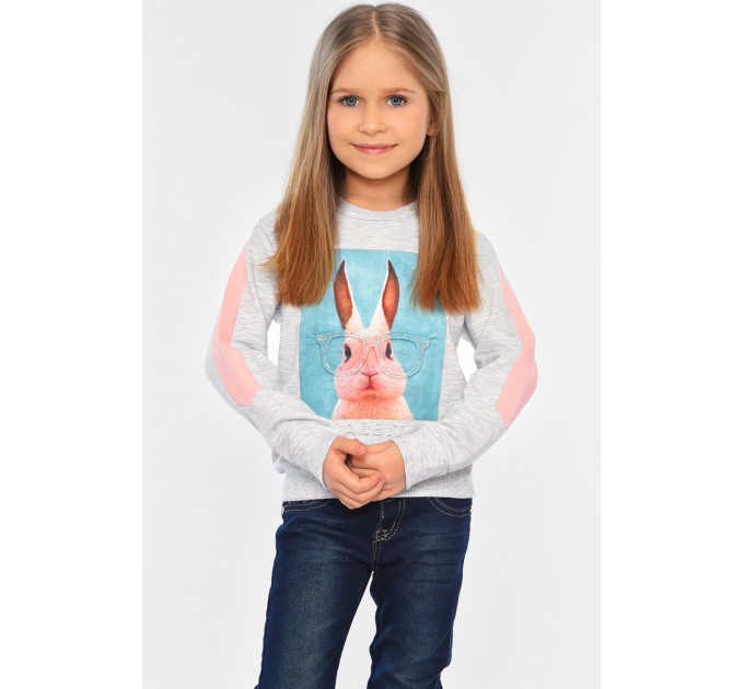 Світшот дитячий для дівчинки світло-сірого кольору KIDS 9202 140 (32 р) Кораловий (196532)