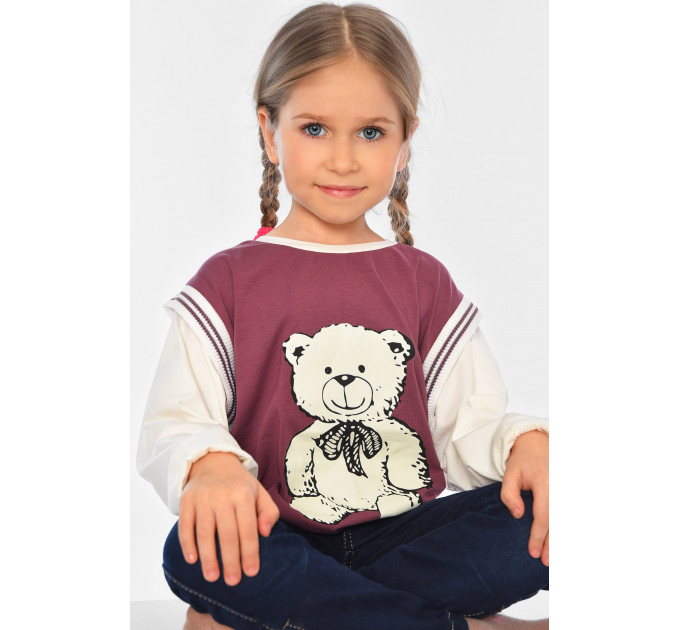 Світшот дитячий для дівчинки сливового кольору KIDS 9407 140 (32 р) Сливовий (196536)