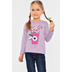 Лонгслів дитячий для дівчинки бузкового кольору KIDS м03 140 (32 р) Бузковий (196553) Лонгслів дитячий для дівчинки бузкового кольору KIDS м03 140 (32 р) Бузковий (196553)