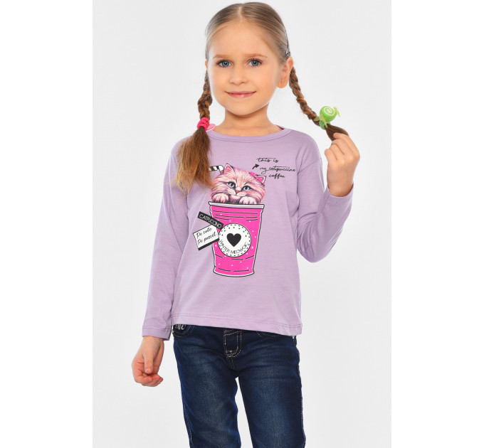 Лонгслів дитячий для дівчинки бузкового кольору KIDS м03 140 (32 р) Бузковий (196553) Лонгслів дитячий для дівчинки бузкового кольору KIDS м03 140 (32 р) Бузковий (196553)