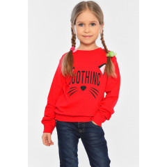 Світшот дитячий для дівчинки червоного кольору KIDS м05 140 (32 р) Червоний (196559)