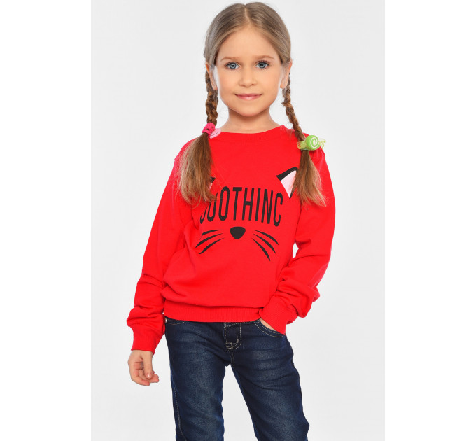 Світшот дитячий для дівчинки червоного кольору KIDS м05 140 (32 р) Червоний (196559)