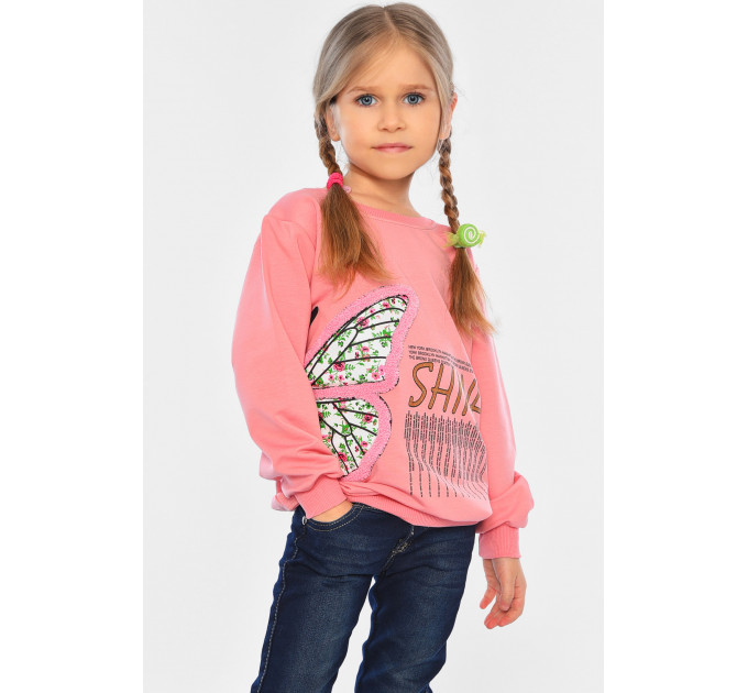 Світшот дитячий для дівчинки пудрового кольору KIDS 8117 140 (32 р) Пудровий (196561)