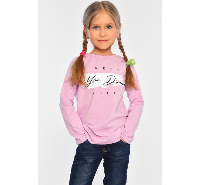 Лонгслів дитячий для дівчинки рожевого кольору KIDS 7702-2 140 (32 р) Рожевий (196564)