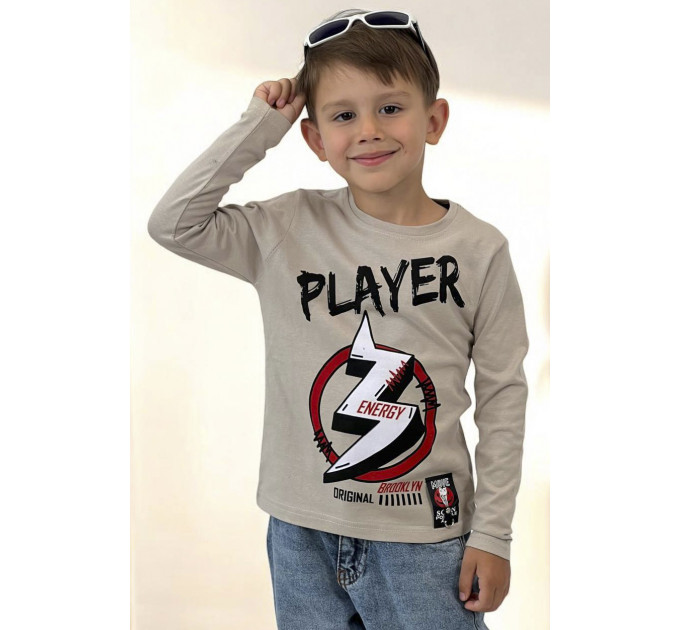 Лонгслів дитячий для хлопчика бежевого кольору KIDS м6068 140 (32 р) Бежевий (196566) Лонгслів дитячий для хлопчика бежевого кольору KIDS м6068 140 (32 р) Бежевий (196566)