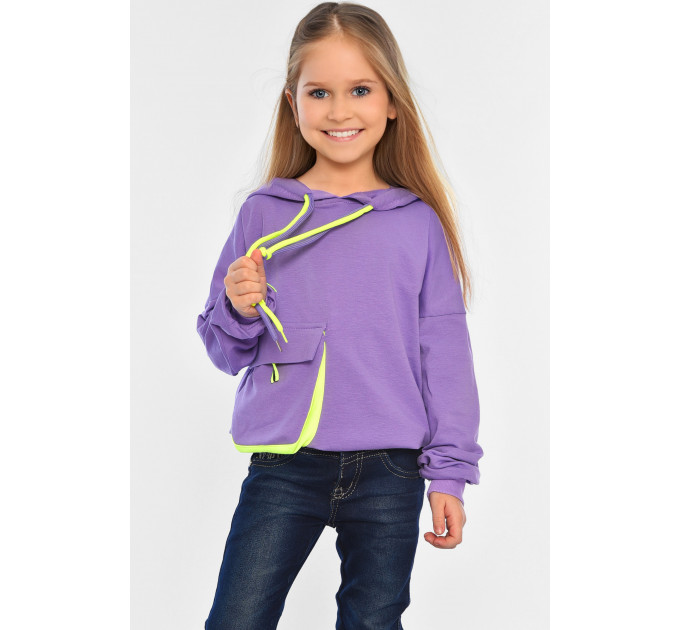 Худі дитячий для дівчинки бузкового кольору KIDS м1055 140 (32 р) Бузковий (196588)