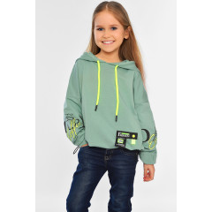 Худі дитячий для дівчинки м`ятного кольору KIDS м1058 140 (32 р) М'ятний (196592)