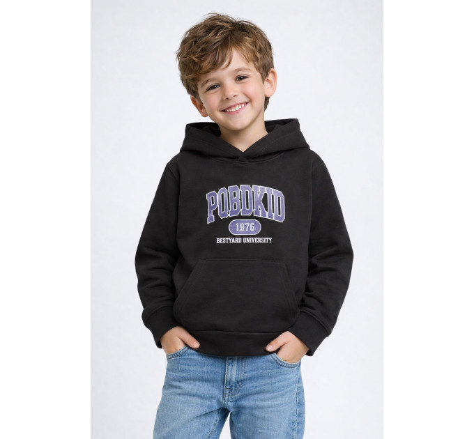 Світшот дитячий для хлопчика на флісі чорного кольору KIDS 309 140 (32 р) Чорний (205989)