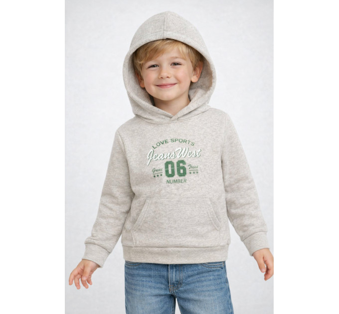 Світшот дитячий для хлопчика на флісі сірого кольору KIDS 307 146 (34 р) Сірий (205998)