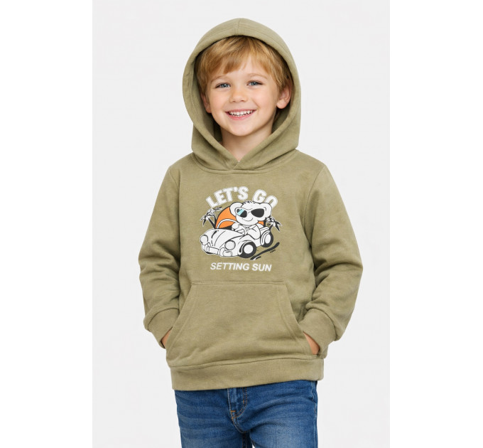 Світшот дитячий для хлопчика на флісі кольору хакі KIDS 322 140 (32 р) Хакі (206007)