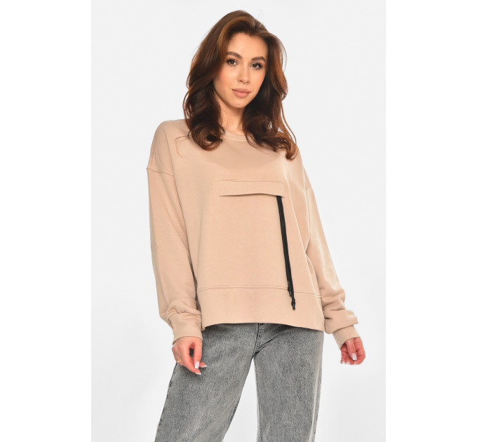 Кофта жіноча однотонна бежевого кольору Fashion 2331 S Бежевий (213164)