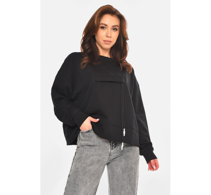 Кофта жіноча однотонна чорного кольору Fashion 2331 S Чорний (213166)