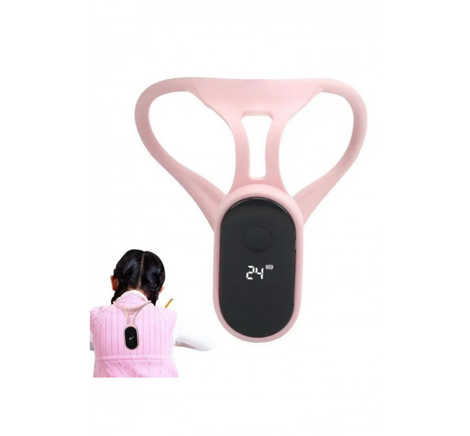 Розумний коректор постави для спини з вібрацією Posture training device USB AAA Рожевий (167228)