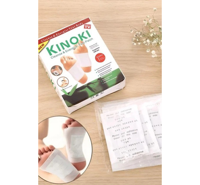 Пластири для очищення організму через стопи Kinoki Detox для ніг 10 шт (209129)