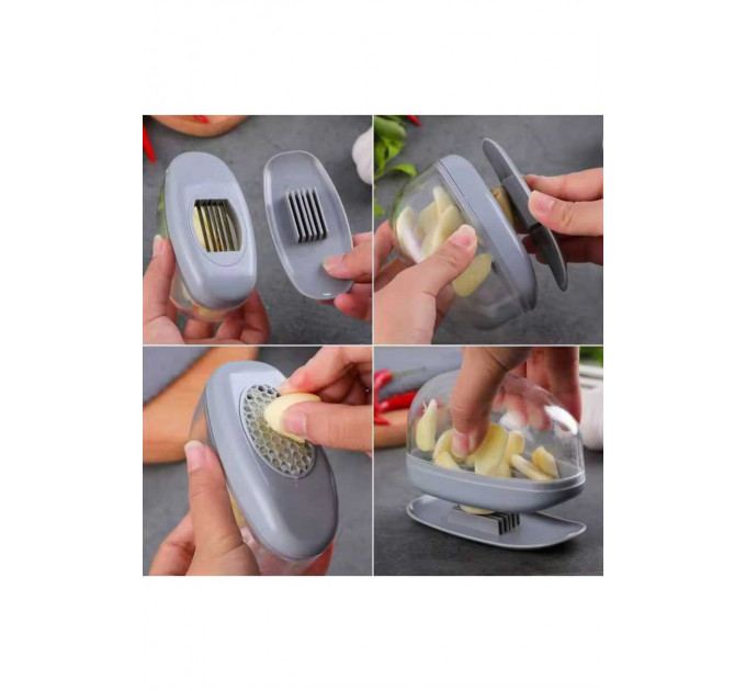 Ручний подрібнювач для часнику MasterSlice 2в1 Garlic Press (209273)