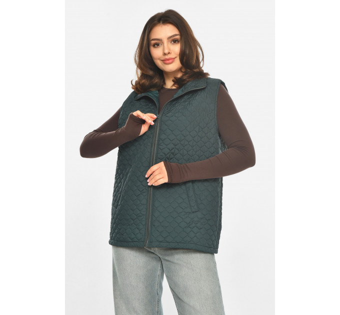Жилетка жіноча напівбатальна однотонна темно-зеленого кольору Fashion G-6632 3XL Темно - зелений (214355) Жилетка жіноча напівбатальна однотонна темно-зеленого кольору Fashion G-6632 3XL Темно - зелений (214355)