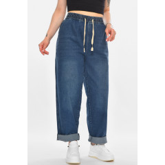 Джинси жіночі однотонні батальні темно-синього кольору Fashion GN9163-2 10 XL Темно синій (214927)