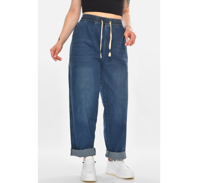 Джинси жіночі однотонні батальні темно-синього кольору Fashion GN9163-2 10 XL Темно синій (214927)
