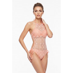 Купальник жіночий однотонний персикового кольору Fashion 1028 1 Персиковий (214878)